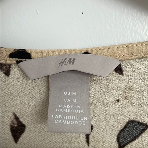 H&M Elegant Tan and Black leopard print Wrap Dress women size M - Picture 3 of 11